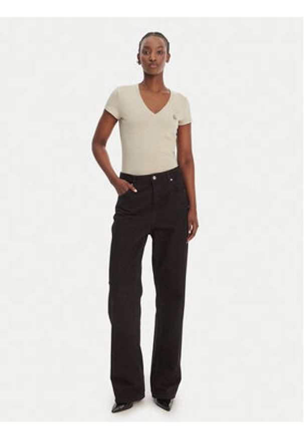 Armani Exchange T-Shirt XW002292 AF10356 U6275 Beżowy Regular Fit. Kolor: beżowy. Materiał: bawełna