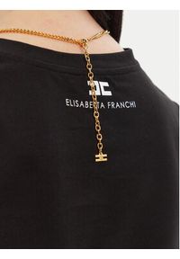 Elisabetta Franchi T-Shirt MA-006-51E2 Czarny Regular Fit. Kolor: czarny. Materiał: bawełna #4