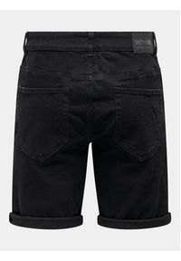 Only & Sons Szorty jeansowe Ply 22029041 Czarny Regular Fit. Kolor: czarny. Materiał: bawełna #6