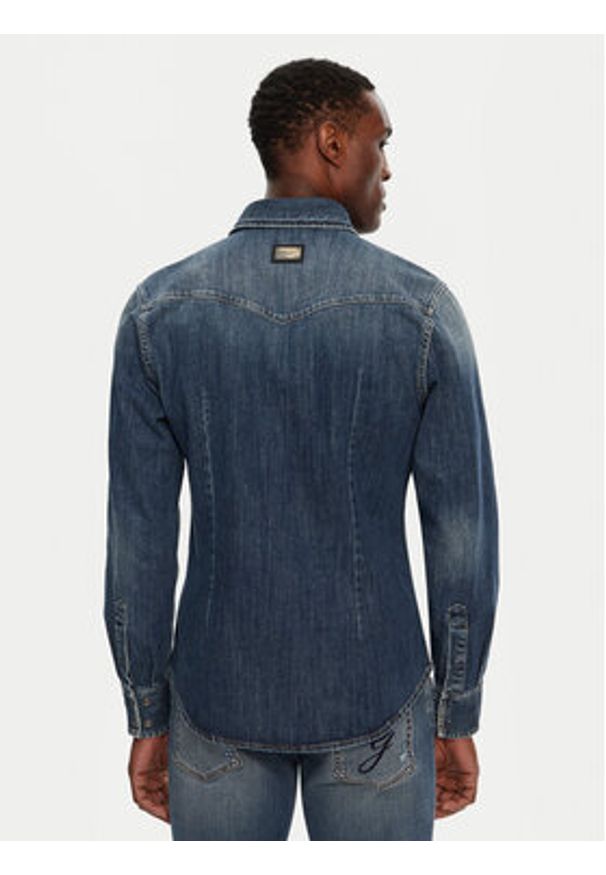 DOLCE & GABBANA - Dolce&Gabbana Koszula jeansowa G5JC8D G8GW9 Granatowy Regular Fit. Kolor: niebieski. Materiał: jeans