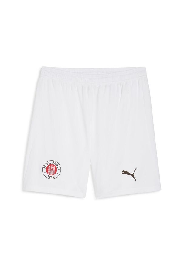 Puma - Męskie szorty FC St. Pauli 25/26 PUMA White Espresso Brown. Kolor: brązowy, biały, wielokolorowy. Materiał: tkanina. Sport: piłka nożna