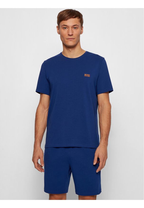 BOSS - Boss Koszulka piżamowa Mix&Match 50381904 Niebieski Regular Fit. Kolor: niebieski. Materiał: bawełna