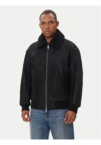 BOSS Kurtka skórzana Jonier 50547567 Czarny Relaxed Fit. Kolor: czarny. Materiał: skóra #1
