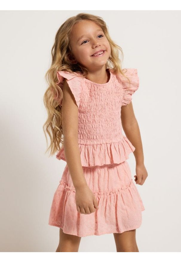 Reserved - Spódnica z szortami - koralowy. Kolor: pomarańczowy. Materiał: bawełna