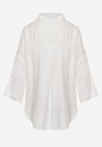 Renee - Biała Nietoperzowa Koszula z Wiskozy z Podpinanymi Rękawami i Haftem Adreaneh. Okazja: na co dzień. Kolor: biały. Materiał: wiskoza. Wzór: haft. Sezon: lato. Styl: boho, casual #3