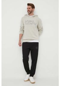 Armani Exchange spodnie dresowe bawełniane kolor czarny gładkie. Kolor: czarny. Materiał: bawełna, dresówka. Wzór: gładki #3