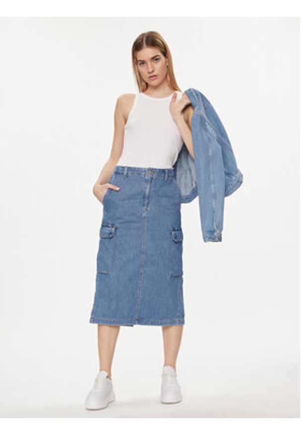 Levi's® Spódnica jeansowa A7539-0004 Niebieski Regular Fit. Kolor: niebieski. Materiał: bawełna