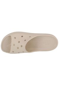 Klapki Crocs Classic Platform Slide 208180-2Y2 beżowy. Okazja: na co dzień. Kolor: beżowy. Materiał: materiał, guma. Obcas: na platformie. Styl: casual