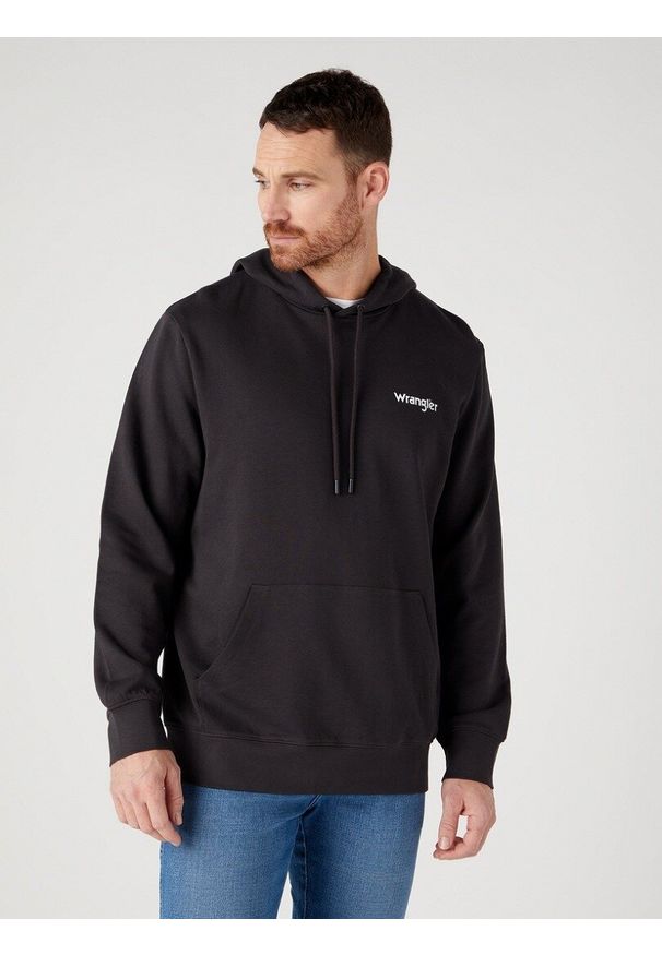 Wrangler - WRANGLER LOGO HOODIE MĘSKA BLUZA Z KAPTUREM FADED W673HAXV6 112329266. Typ kołnierza: kaptur