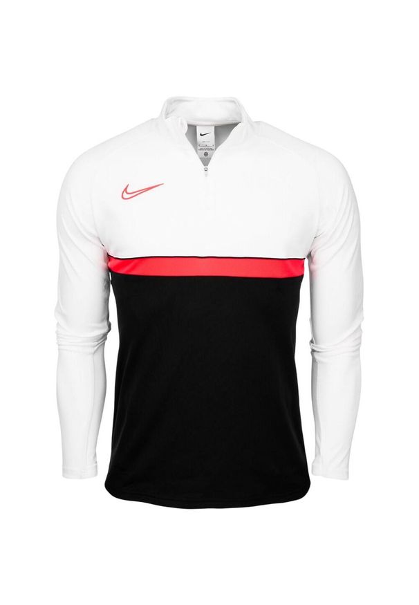 Nike - Męska Koszulka Academy 21 DriFIT Quarter Zip Drill Top. Kolor: wielokolorowy, biały, czarny
