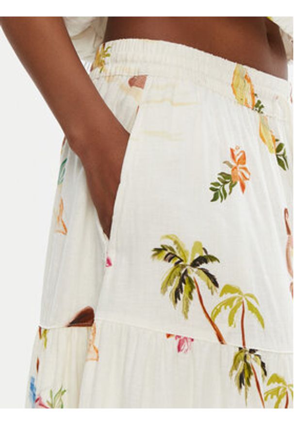 Seafolly Spódnica maxi Isla Palm 55397-SK Écru Regular Fit. Materiał: len, wiskoza