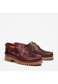 Mokasyny męskie Timberland Authentic BOAT SHOE BURGUNDY. Kolor: czerwony