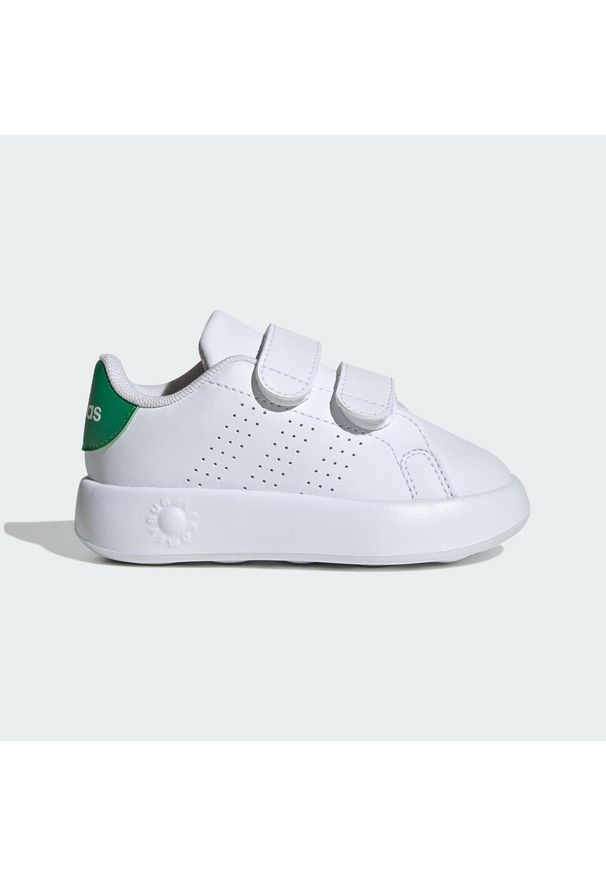Adidas - Buty Advantage Kids. Kolor: biały, wielokolorowy, zielony. Materiał: materiał. Model: Adidas Advantage