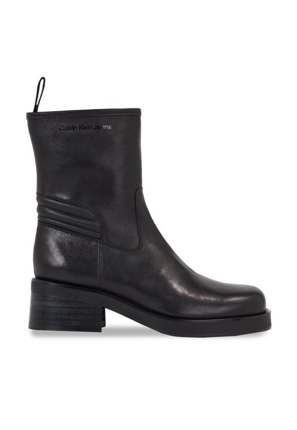 Calvin Klein Jeans Botki Biker Boot Lth Wn YW0YW01330 Czarny. Kolor: czarny. Materiał: skóra