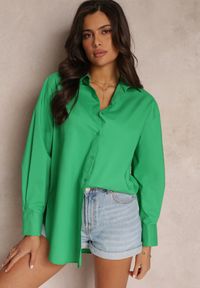 Renee - Zielona Koszula Bawełniana Aquida. Kolor: zielony. Materiał: bawełna. Długość rękawa: długi rękaw. Długość: długie #3