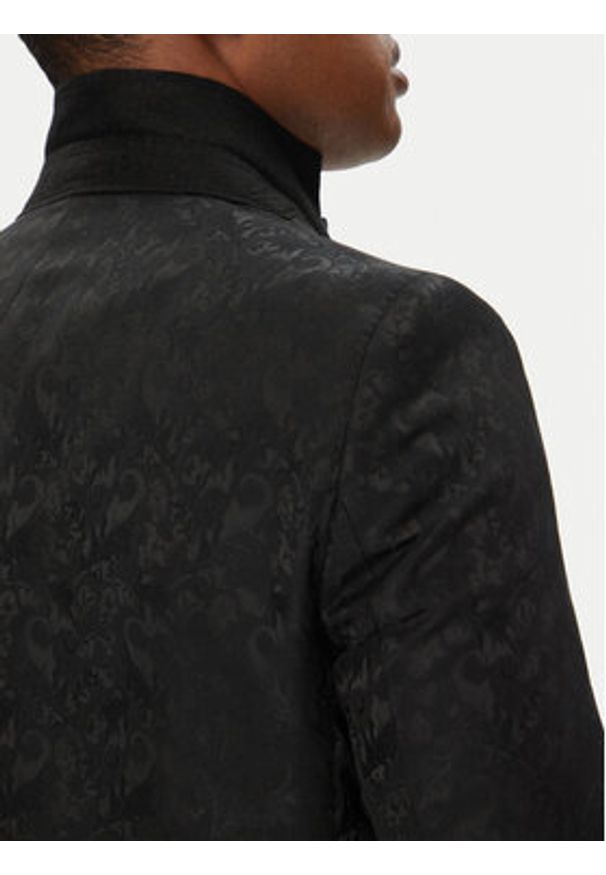Karl Lagerfeld - KARL LAGERFELD Marynarka 155200 553038 Czarny Slim Fit. Typ kołnierza: dekolt w karo. Kolor: czarny. Materiał: syntetyk