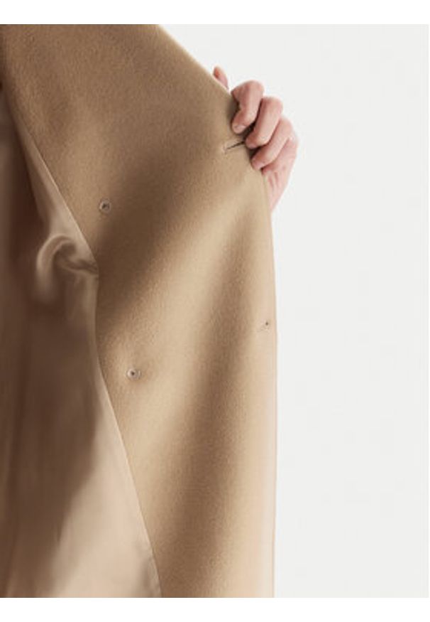 Marella Płaszcz wełniany Tenna 2523016071 Beżowy Regular Fit. Kolor: beżowy. Materiał: wełna