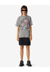 KENZO - Szary t-shirt z tygrysami Kenzo x Kansai Yamamoto. Kolor: szary. Materiał: bawełna. Wzór: aplikacja, nadruk. Styl: klasyczny #4