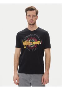 Aeronautica Militare T-Shirt 251TS2414J641 Granatowy Regular Fit. Kolor: niebieski. Materiał: bawełna