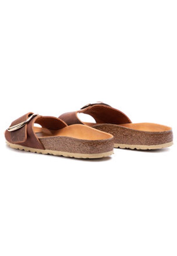 Birkenstock Klapki Madrid Big Buckle 1006525 Brązowy. Kolor: brązowy. Materiał: nubuk, skóra