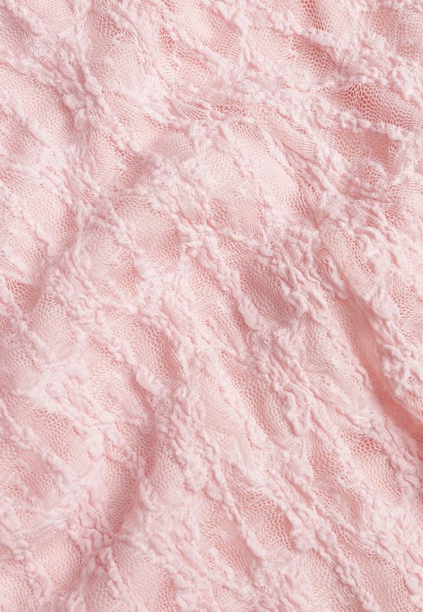 Born2be - Różowy Koronkowy Komplet Top Wiązany na Szyi i Spódnica Corinatea. Kolor: różowy. Materiał: koronka