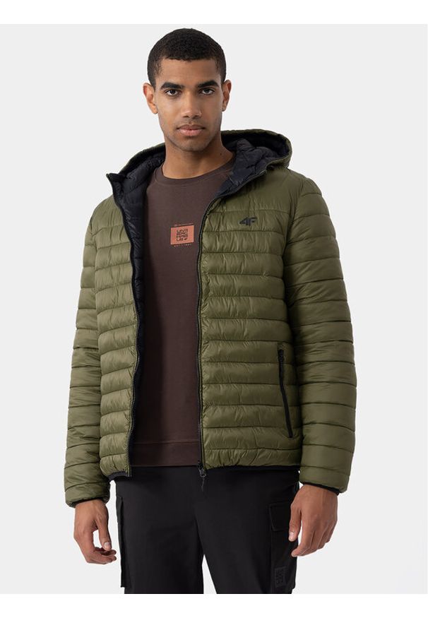 4f - 4F Kurtka przejściowa 4FAW23TDJAM242 Zielony Regular Fit. Kolor: zielony. Materiał: syntetyk