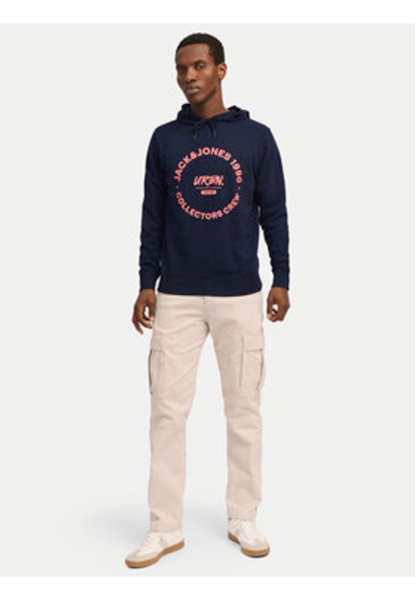 Jack & Jones - Jack&Jones Bluza Simon 12269353 Granatowy Standard Fit. Kolor: niebieski. Materiał: bawełna