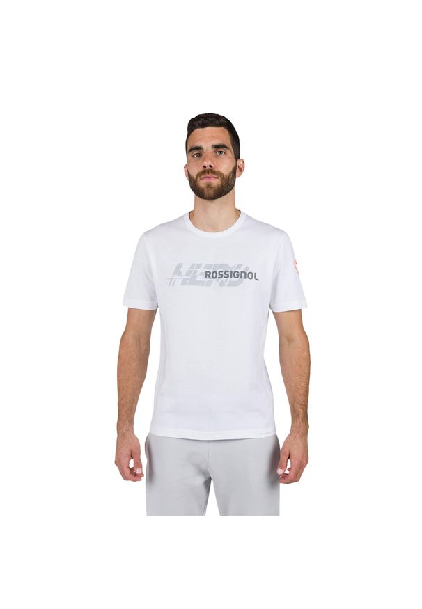 Koszulka męska Rossignol New Hero Graphic Tee. Kolor: biały. Sport: turystyka piesza