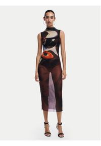 Desigual Sukienka codzienna Lincoln 24WWVK58 Brązowy Slim Fit. Okazja: na co dzień. Kolor: brązowy. Materiał: syntetyk. Typ sukienki: proste. Styl: casual #5