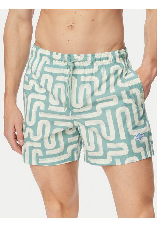 Jack & Jones Szorty kąpielowe Maui Sand 12291428 Zielony Regular Fit. Kolor: zielony. Materiał: syntetyk