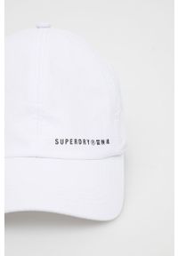 Superdry czapka kolor biały z nadrukiem. Kolor: biały. Wzór: nadruk #4