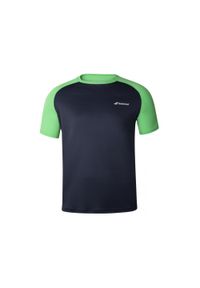 Koszulka do tenisa z krótkim rkawem ęchłopięca Babolat CREW NECK. Kolor: wielokolorowy, niebieski, zielony. Długość: krótkie. Sport: tenis #1