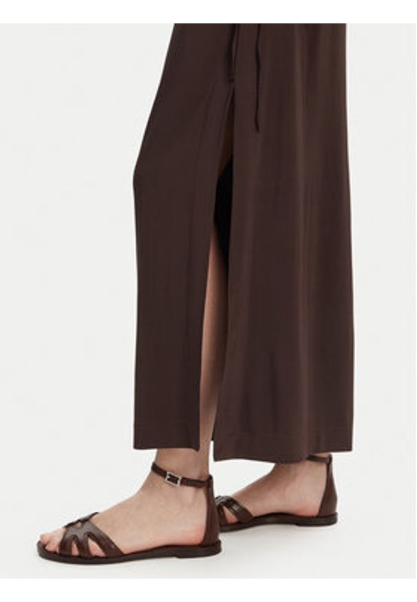 Max Mara Beachwear Sukienka letnia 2516621049650 Brązowy Regular Fit. Kolor: brązowy. Materiał: wiskoza. Sezon: lato