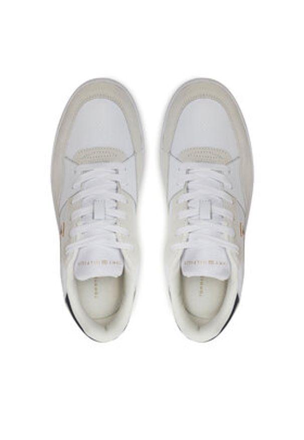 TOMMY HILFIGER - Tommy Hilfiger Sneakersy Essent Basket FW0FW08615 Biały. Kolor: biały. Materiał: skóra