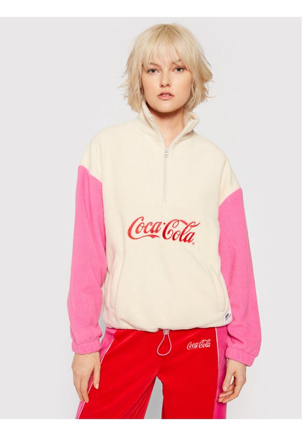 Local Heroes Bluza COCA-COLA LHCCS001 Beżowy Oversize. Kolor: beżowy. Materiał: syntetyk