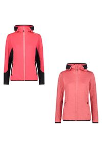Bluza damska CMP. Kolor: czerwony. Materiał: polar. Sport: turystyka piesza