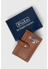 Polo Ralph Lauren etui na karty skórzane kolor brązowy. Kolor: brązowy. Materiał: skóra #2