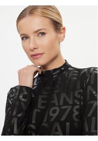 Calvin Klein Jeans Sukienka codzienna Logo Aop Long Sleeve Dress J20J222989 Czarny Slim Fit. Okazja: na co dzień. Kolor: czarny. Materiał: bawełna. Długość rękawa: długi rękaw. Typ sukienki: proste. Styl: casual #4