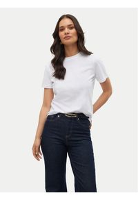 Vero Moda T-Shirt Paulina 10316991 Biały Regular Fit. Kolor: biały. Materiał: bawełna