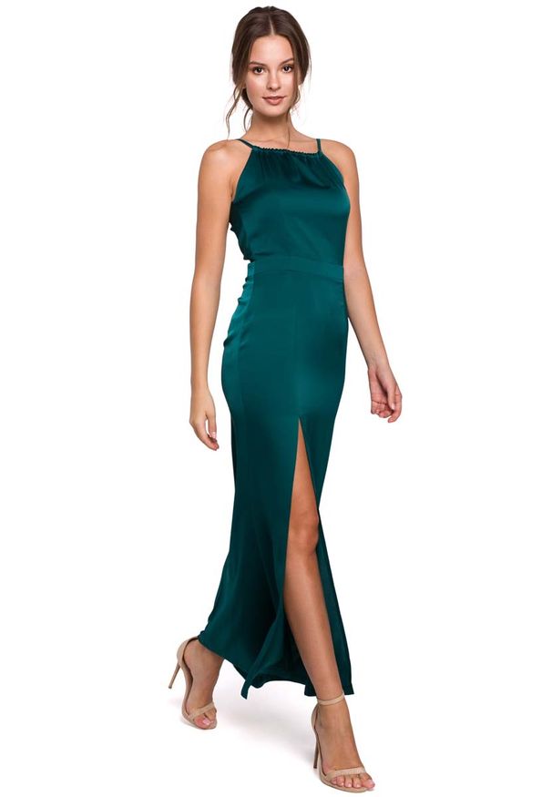 Zielona sukienka wizytowa MAKEOVER maxi