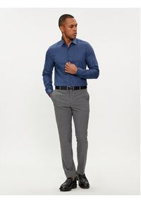 Calvin Klein Koszula Tonal Structure K10K112592 Granatowy Slim Fit. Kolor: niebieski. Materiał: bawełna #4