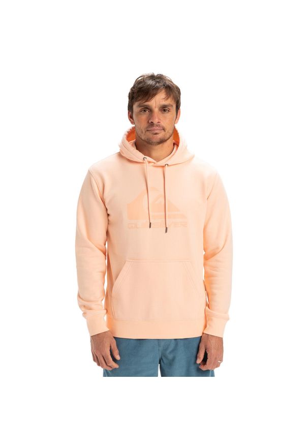 Quiksilver - Bluza z kapturem COMP LOGO Różowy Mężczyźni. Typ kołnierza: kaptur. Kolor: różowy. Materiał: bawełna, poliester, materiał