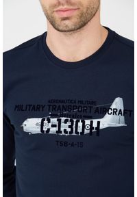 Aeronautica Militare - AERONAUTICA MILITARE Granatowy longsleeve. Kolor: niebieski. Długość rękawa: długi rękaw