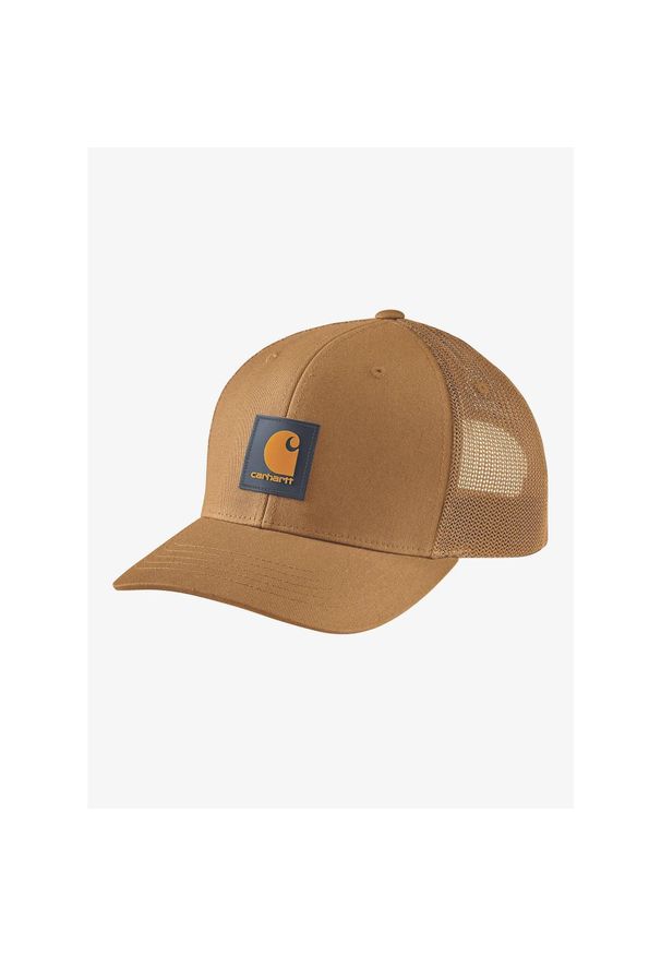 Czapka z daszkiem Carhartt Twill Mesh-Back Logo Patch Cap. Kolor: brązowy. Materiał: mesh