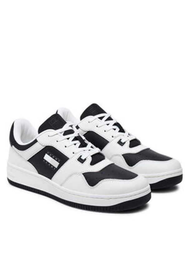 Tommy Jeans Sneakersy Tjm Retro Basket Cupsole Tumble EM0EM01513 Biały. Kolor: biały. Materiał: skóra
