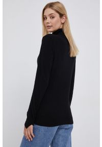 Sisley - Sweter z domieszką wełny. Okazja: na co dzień. Typ kołnierza: golf. Kolor: czarny. Materiał: wełna. Długość rękawa: długi rękaw. Długość: długie. Styl: casual #5