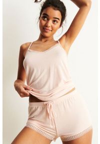 Undiz top piżamowy VITAMIZ damski kolor różowy. Kolor: różowy. Materiał: materiał, koronka #4