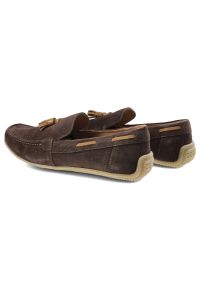 Mokasyny damskie Karino, zamszowa skóra naturalna i na płaskiej podeszwie, brązowe, 458-Braz-219-185-TR. Okazja: na co dzień. Zapięcie: bez zapięcia. Kolor: brązowy. Materiał: bawełna, skóra, zamsz. Szerokość cholewki: normalna. Obcas: na płaskiej podeszwie. Styl: elegancki, casual #2