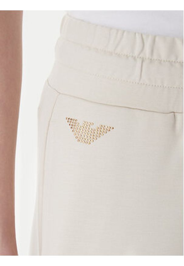 EA7 Emporio Armani Spodnie dresowe 8NTP66 TJ9RZ U1088 Beżowy Regular Fit. Kolor: beżowy. Materiał: syntetyk