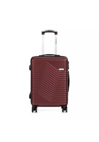 SAPPHIRE - Walizka na kółkach Sapphire ST-140 czerwona - średnia M DUO. Kolor: czerwony. Materiał: kauczuk, materiał, guma. Styl: klasyczny, elegancki #1
